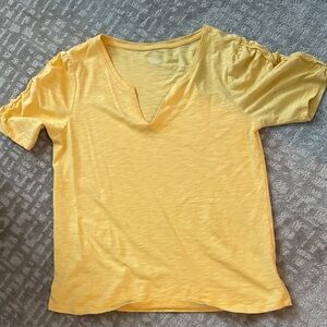 Market & Spruce Sunny Yellow V-Neck Top